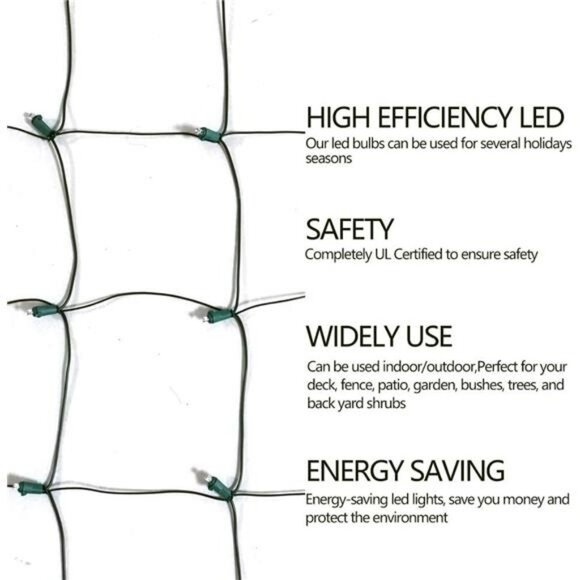 Halloween Lights Outdoor,100LED 5ftx5ft Halloween Net Lights With Connectable - Picture 7 of 8